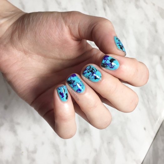 Turquoise & Purple Marbled Nails – Coffee & Nail Polish